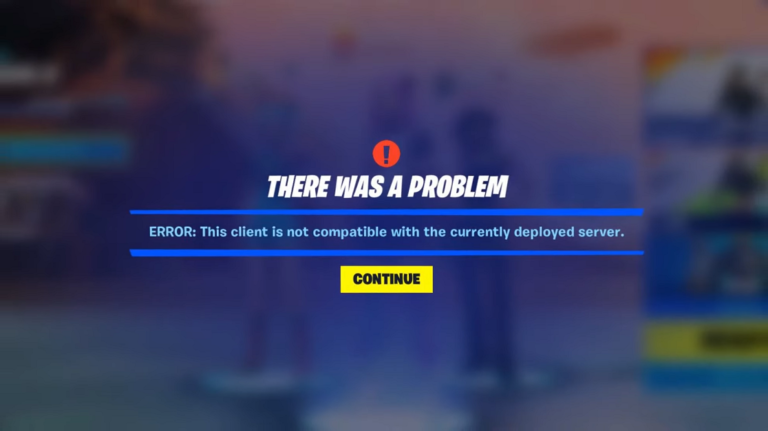 Fortnite Error This Client Is Not Compatible With The Currently Deployed Server
